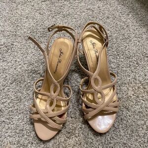 Apex Glamour Tan Strappy Heels